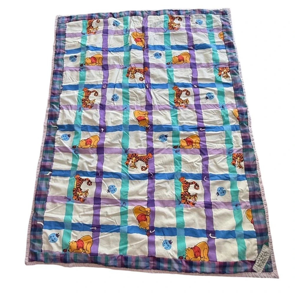 Winnie the Pooh Quilt Blanket Handmade Patchwork Baby Crib Toddler